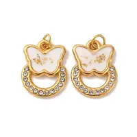 304 Stainless Steel Rhinestone Pendants