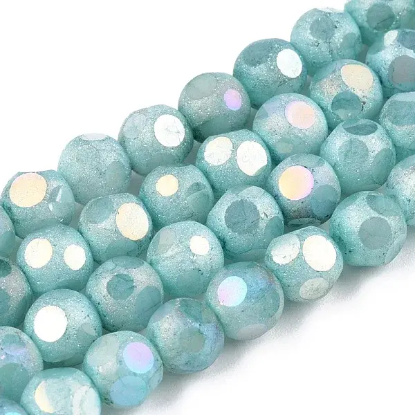 Opaque Frosted Glass Beads Strands