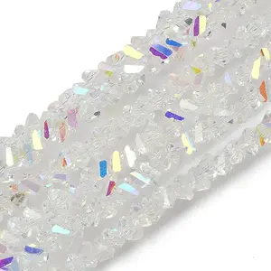 Electroplate Transparent Glass Beads Strands