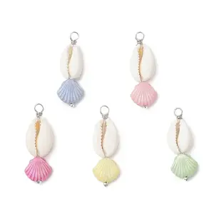 Natural Cowrie Shell & Plastic Shell Shape Pendants