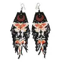 Bohemia Woven Glass Seed Bead Dangle Earrings