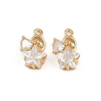 Brass Micro Pave Cubic Zirconia Charms