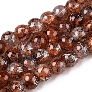 Drawbench Crackle Glass Beads Strands