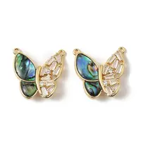Natural Paua Shell Butterfly Pendants