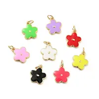 Rack Plating Brass Enamel Charms