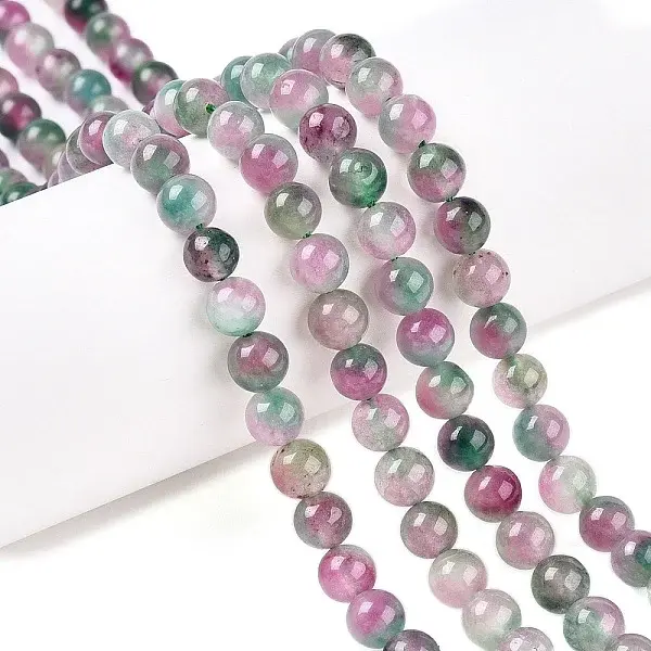 Dyed Natural White Jade Beads Strands