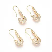 Brass Micro Pave Cubic Zirconia Dangle Earrings