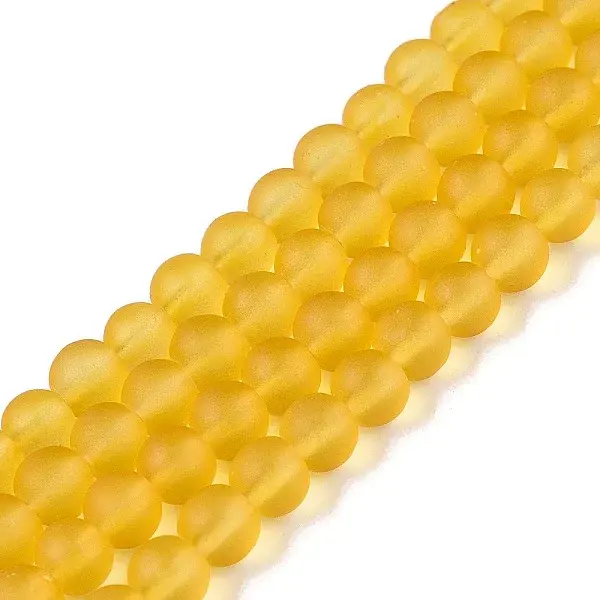 Baking Paint Transparent Glass Bead Strands