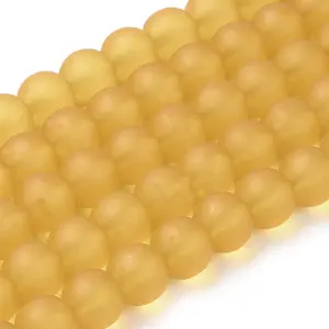 Baking Paint Transparent Glass Bead Strands