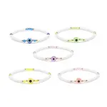 Resin Evil Eye & Acrylic Beaded Stretch Bracelet for Women