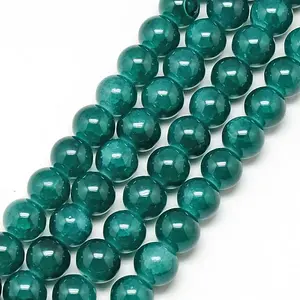 Baking Paint Crackle Glass Bead Strands