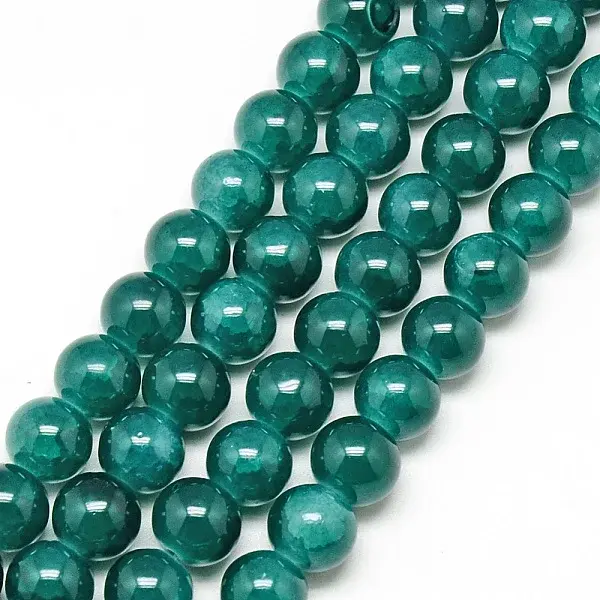 Baking Paint Crackle Glass Bead Strands