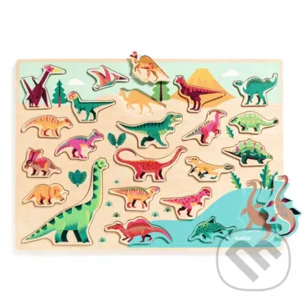 Dinosaury: puzzle drevené - puzzle z kategorie 15 - 60 dílků