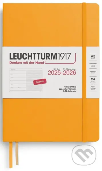 Weekly Planner & Notebook 2026 Medium (A5) 18 Months Rising Sun