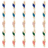 30Pcs 5 Colors Religion Zinc Alloy Enamel Connector Charms