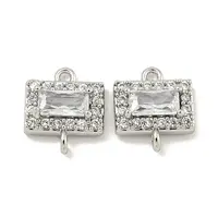 Brass Pave Clear Cubic Zirconia Connector Charms
