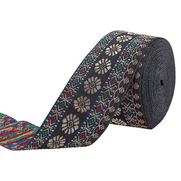 7M Flat Ethnic Style Polyester Ribbons