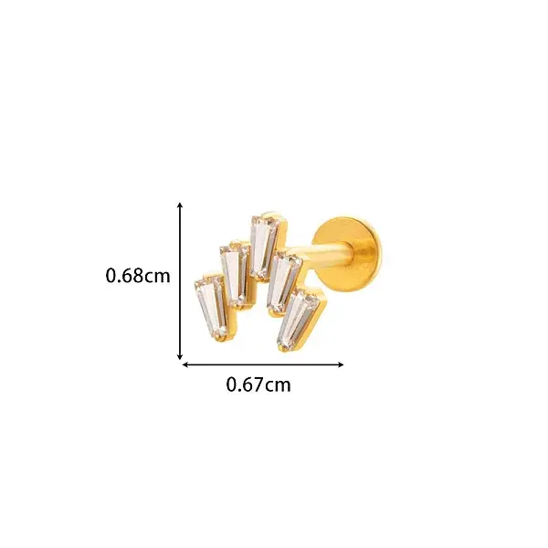 Titanium Alloy Micro Pave Cubic Zirconia Cartilage Earrings