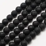 Frosted Natural Black Onyx Bead Strands