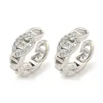 Brass Micro Pave Cubic Zirconia Cuff Earrings