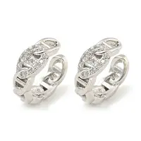 Brass Micro Pave Cubic Zirconia Cuff Earrings