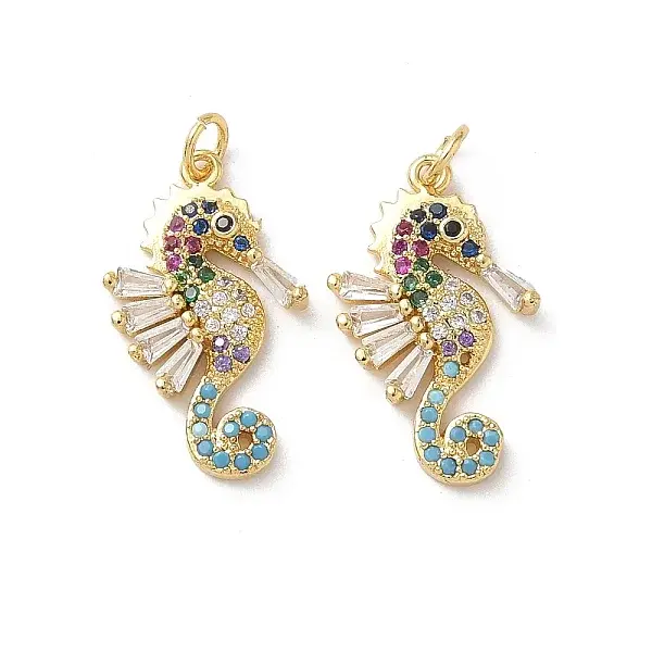 Brass Micro Pave Cubic Zirconia Pendants