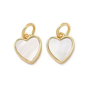Natural White Shell Heart Charms