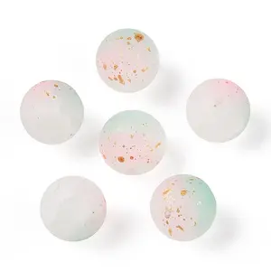 Frosted Baking Painted Crackle Glass Beads with Glitter Powder