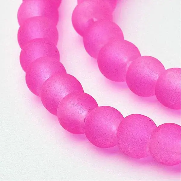 Baking Paint Transparent Glass Bead Strands