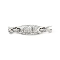 Brass Micro Pave Cubic Zirconia Fold Over Clasps