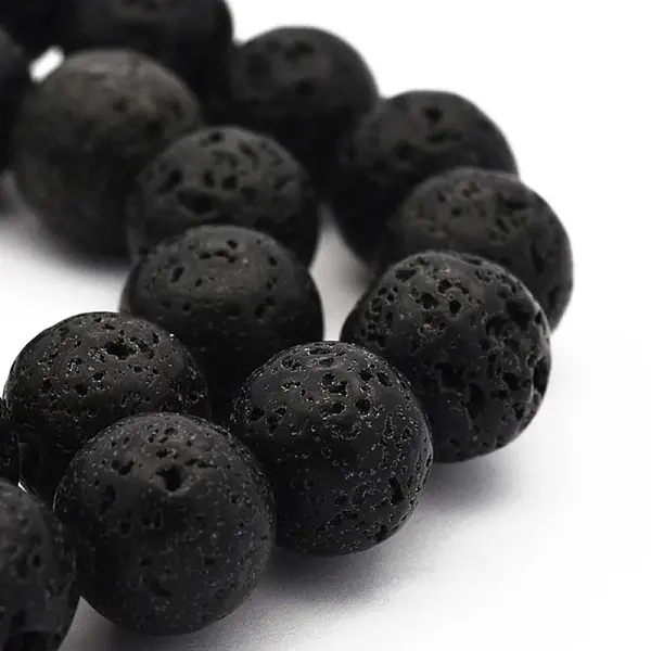 Natural Lava Rock Round Bead Strands