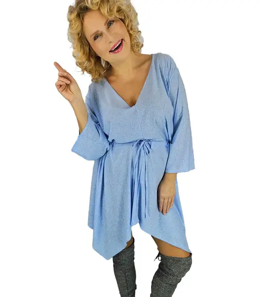 Pri Beautiful loose mini asymmetrical glitter dress OPALINA