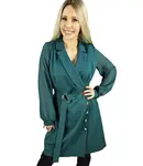 Pri Elegant navy cut dress Waist belt Gold buttons ARIEL