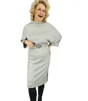 Pri Knitted midi dress with belt and bat sleeves ALENA