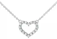Silvego Stříbrný náhrdelník srdíčko se zirkony JJJN0685