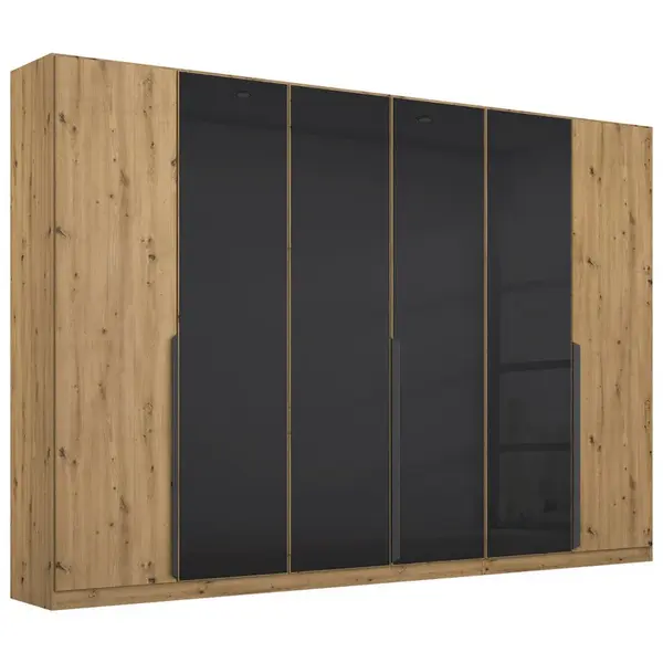 Rauch Möbel ŠATNÍ SKŘÍŇ S OTOČNÝMI DVEŘMI, dub artisan, antracitová, 271/210/54 cm