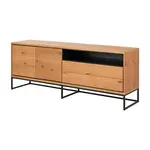 MID.YOU KOMODA, barvy dubu, černá, 197,8/75,8/45 cm