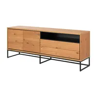 MID.YOU KOMODA, barvy dubu, černá, 197,8/75,8/45 cm