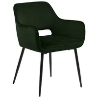 MID.YOU ŽIDLE S PODRUČKAMI, ocel, samet, černá, olivově zelená