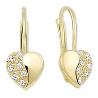Soliter Zlaté srdíčkové náušnice s krystaly 239 001 00880