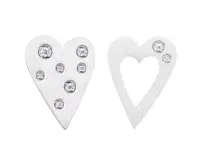 Preciosa Asymetrické ocelové náušnice Heart Beat s kubickými zirkony 7479 00