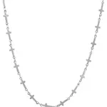 Troli Stylový ocelový náhrdelník s křížky