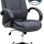 HALMAR Kancelářské křeslo RELAX 2 šedé látkové – pro sezení 4–6 h