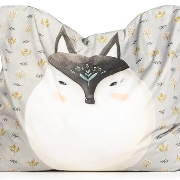 TULI sedací vak Funny, snímatelný potah - vzor Wolfy