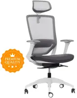 MERCURY Ergonomická kancelářská židle SWIFT šedý plast, tmavě šedá látka, sezení  8+ hodin denně