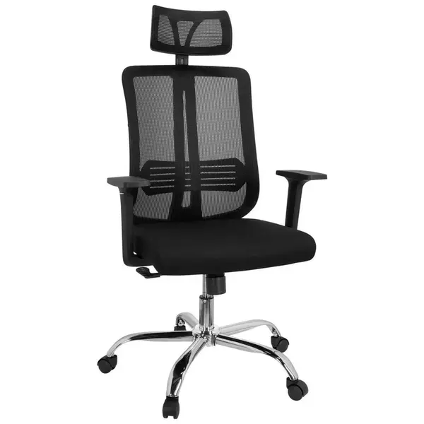 MID.YOU OTOČNÁ ŽIDLE, síťovina, plochá tkanina, černá