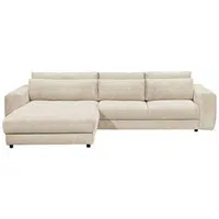 MID.YOU ROHOVÁ SEDAČKA, textil, kompozitní dřevo, krémová