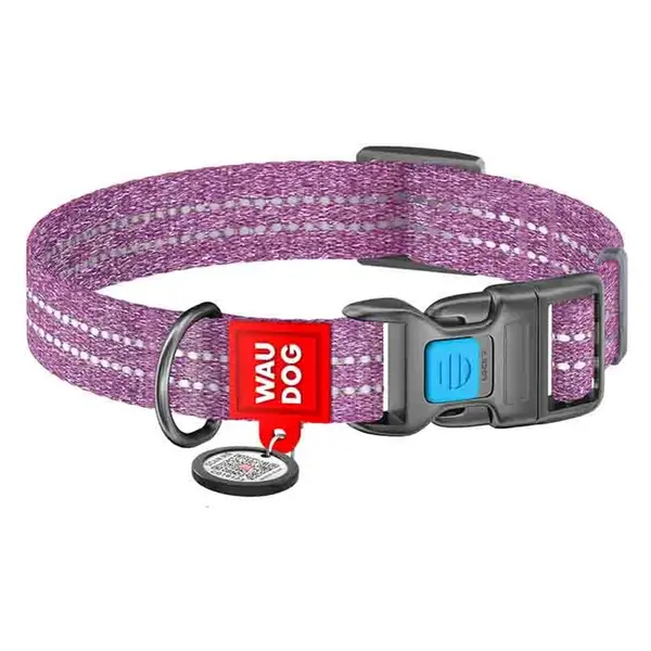 WAUDOG Re-cotton Bavlněný obojek pro psy fialový, Velikost: S