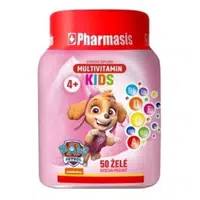PHARMASIS Multivitamin kids Tlapková patrola želé pro děti růžová 50 ks
