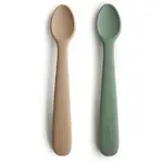 Mushie Silicone Feeding Spoons lžička Dried Thyme/Natural 2 ks